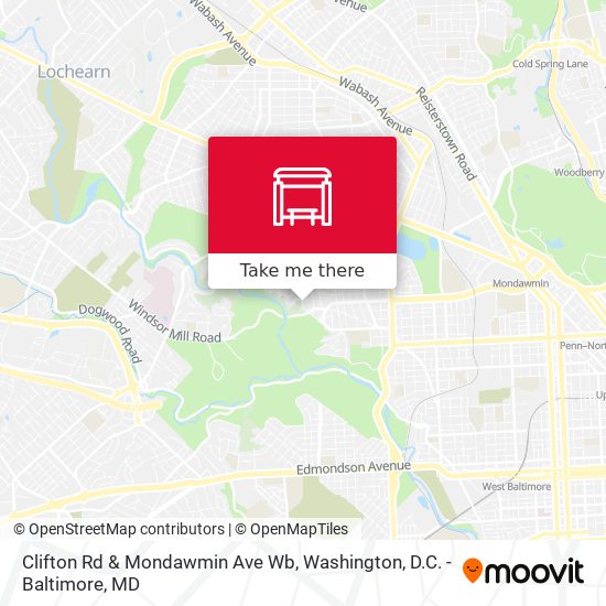 Mapa de Clifton Rd & Mondawmin Ave Wb