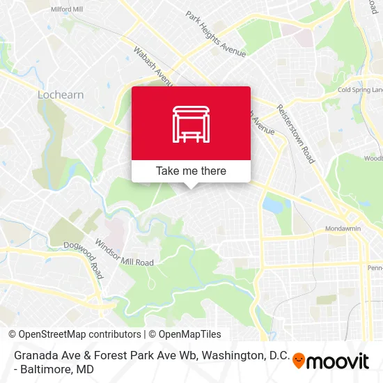 Granada Ave & Forest Park Ave Wb map