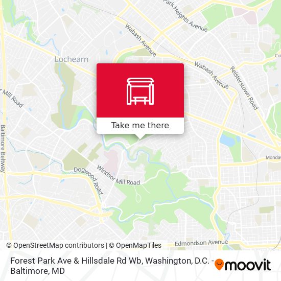 Forest Park Ave & Hillsdale Rd Wb map