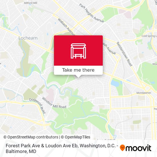 Forest Park Ave & Loudon Ave Eb map