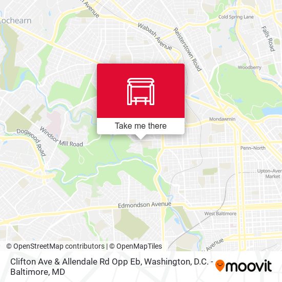 Mapa de Clifton Ave & Allendale Rd Opp Eb