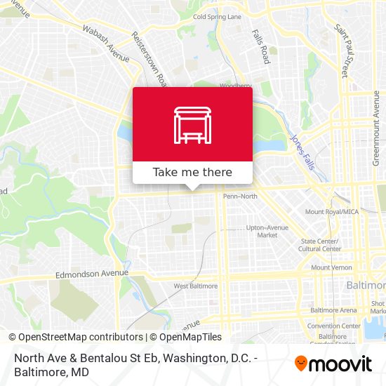 Mapa de North Ave & Bentalou St Eb