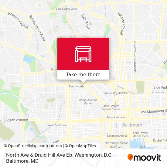 Mapa de North Ave & Druid Hill Ave Eb