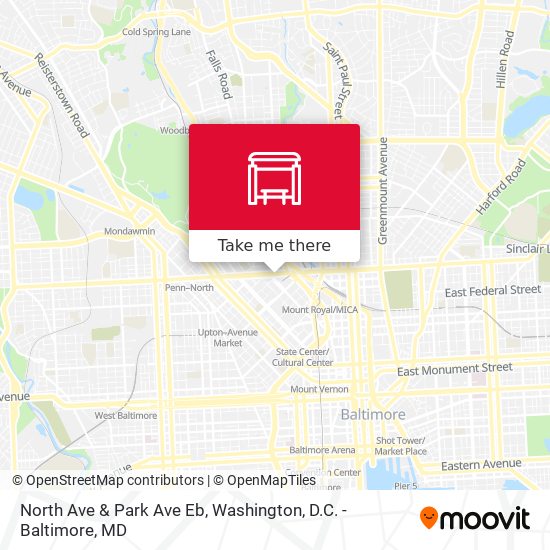 North Ave & Park Ave Eb map