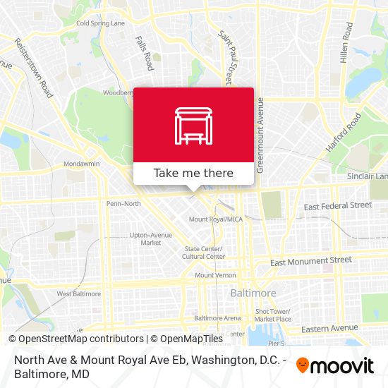 Mapa de North Ave & Mount Royal Ave Eb