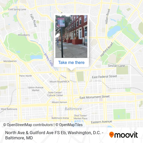 North Ave & Guilford Ave FS Eb map