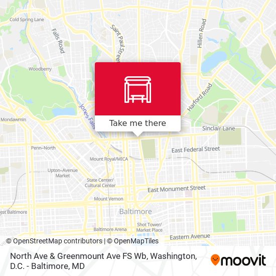 North Ave & Greenmount Ave FS Wb map