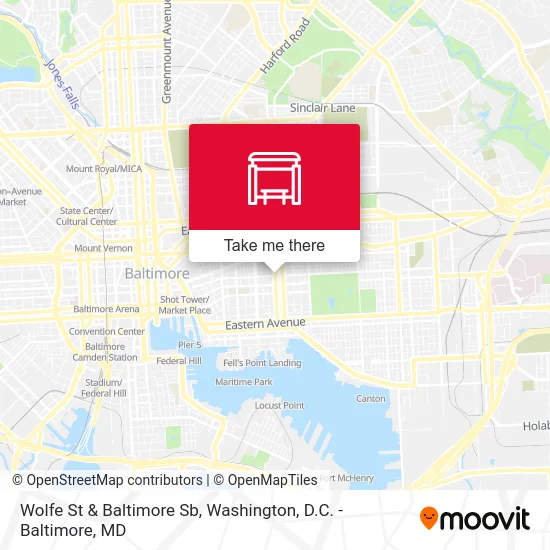 Wolfe St & Baltimore Sb map