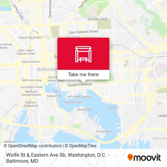 Wolfe St & Eastern Ave Sb map
