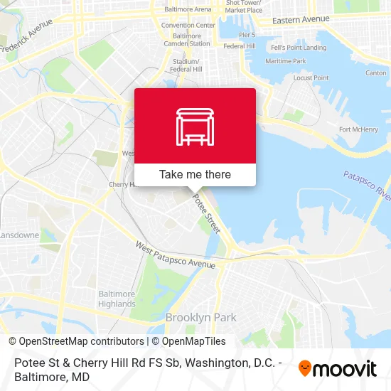 Potee St & Cherry Hill Rd FS Sb map