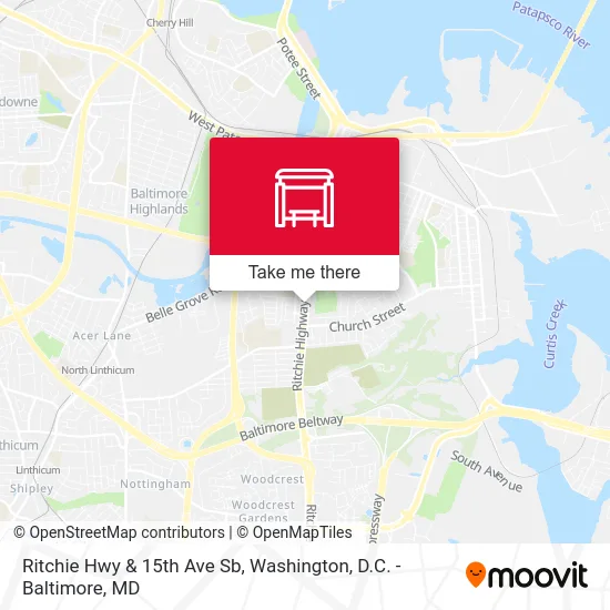 Ritchie Hwy & 15th Ave Sb map