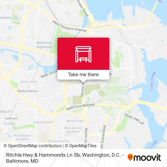 Ritchie Hwy & Hammonds Ln Sb map