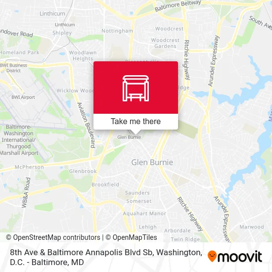 8th Ave & Baltimore Annapolis Blvd Sb map