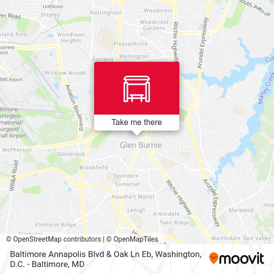 Baltimore Annapolis Blvd & Oak Ln Eb map