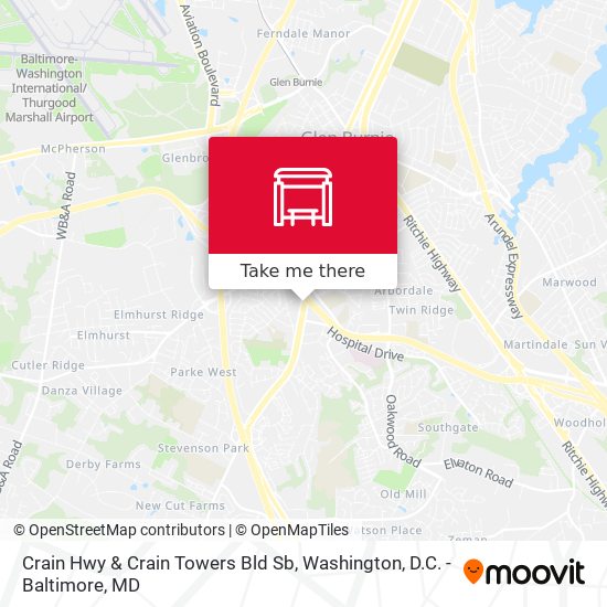 Mapa de Crain Hwy & Crain Towers Bld Sb