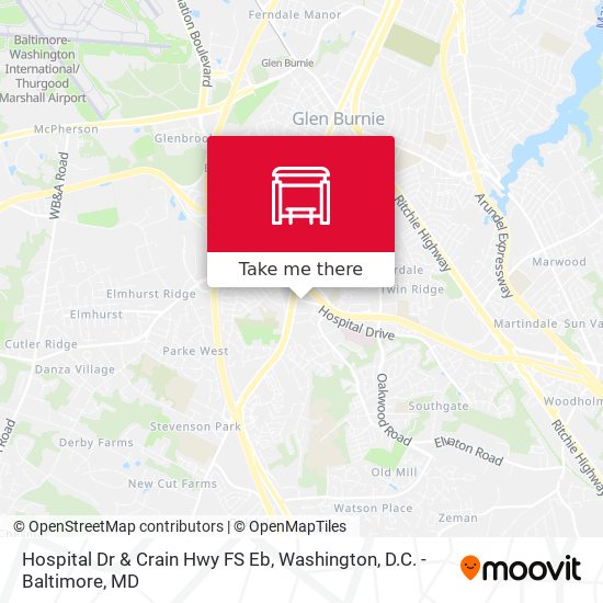 Hospital Dr & Crain Hwy FS Eb map