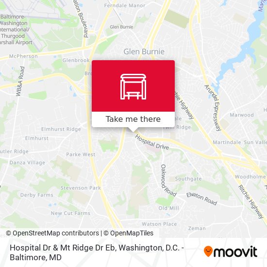 Hospital Dr & Mt Ridge Dr Eb map