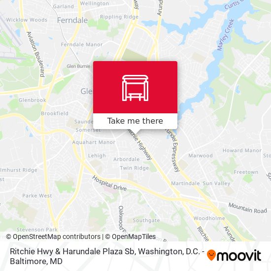 Ritchie Hwy & Harundale Plaza Sb map