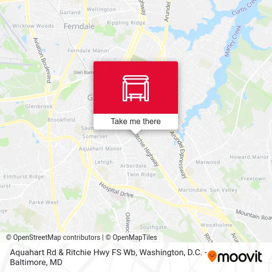 Aquahart Rd & Ritchie Hwy FS Wb map