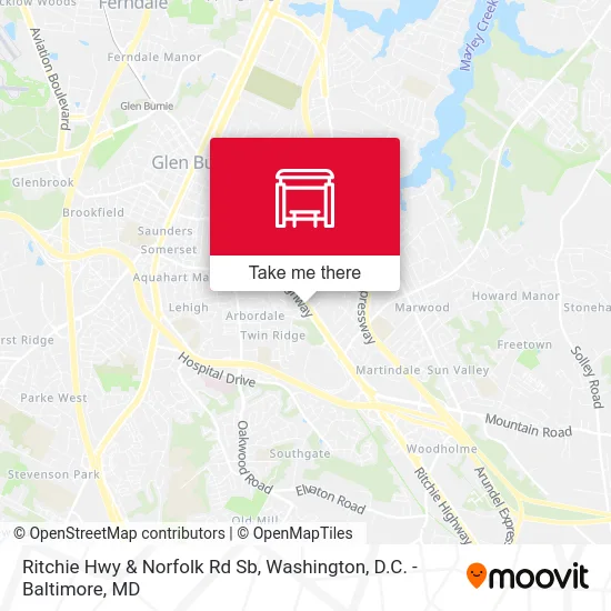 Ritchie Hwy & Norfolk Rd Sb map