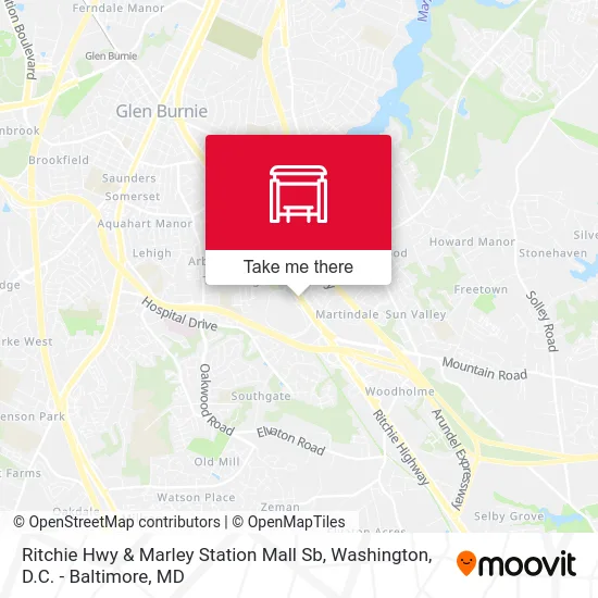 Ritchie Hwy & Marley Station Mall Sb map