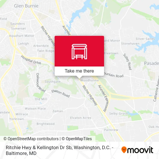 Ritchie Hwy & Kellington Dr Sb map