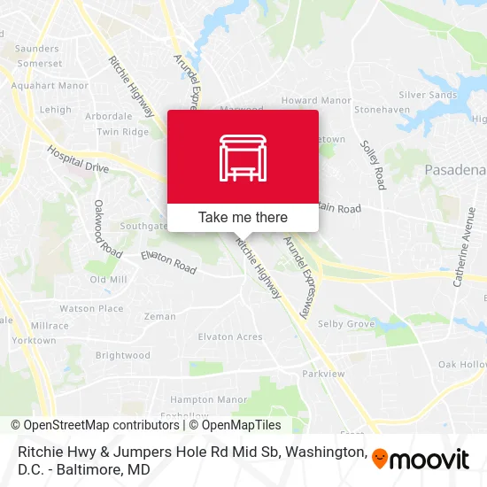 Ritchie Hwy & Jumpers Hole Rd Mid Sb map