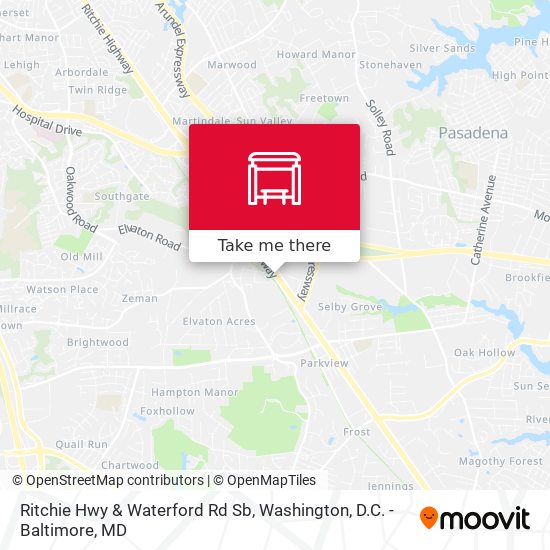 Ritchie Hwy & Waterford Rd Sb map