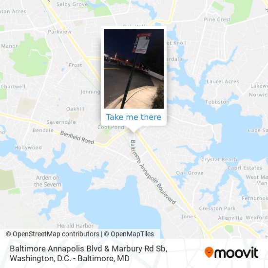 Baltimore Annapolis Blvd & Marbury Rd Sb map