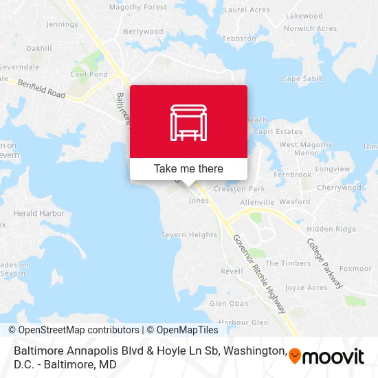 Baltimore Annapolis Blvd & Hoyle Ln Sb map