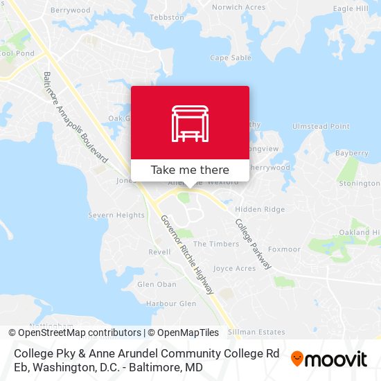 College Pky & Anne Arundel Community College Rd Eb map