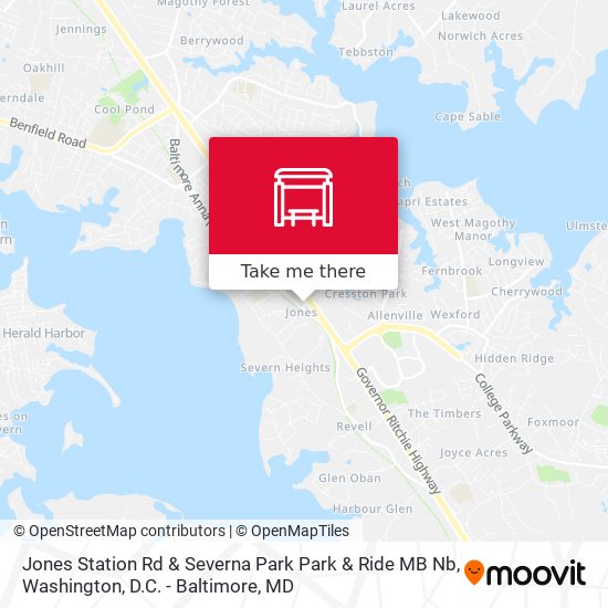 Jones Station Rd & Severna Park Park & Ride MB Nb map