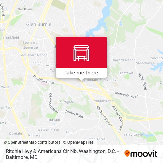 Ritchie Hwy & Americana Cir Nb map