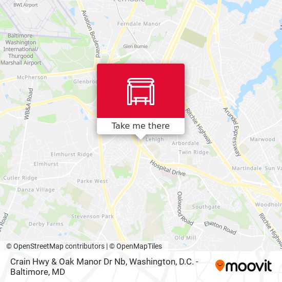 Crain Hwy & Oak Manor Dr Nb map