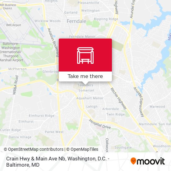 Crain Hwy & Main Ave Nb map