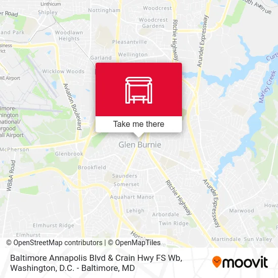 Baltimore Annapolis Blvd & Crain Hwy FS Wb map
