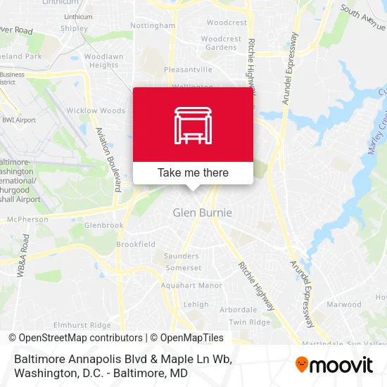 Baltimore Annapolis Blvd & Maple Ln Wb map