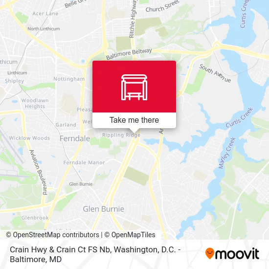 Crain Hwy & Crain Ct FS Nb map