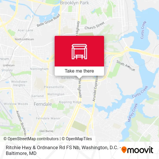 Ritchie Hwy & Ordnance Rd FS Nb map