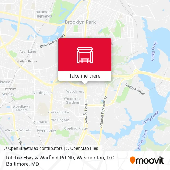 Ritchie Hwy & Warfield Rd Nb map