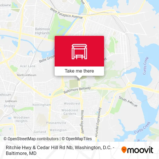 Ritchie Hwy & Cedar Hill Rd Nb map