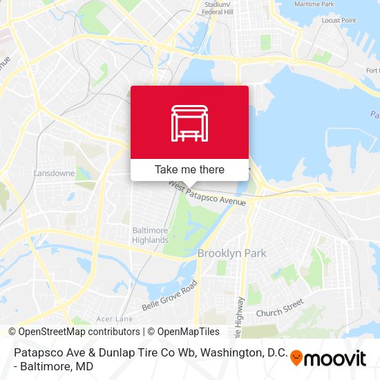 Patapsco Ave & Dunlap Tire Co Wb map
