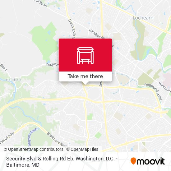 Security Blvd & Rolling Rd Eb map