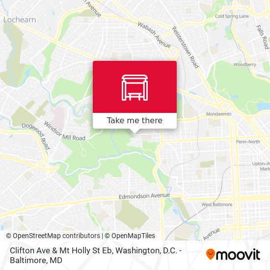 Clifton Ave & Mt Holly St Eb map