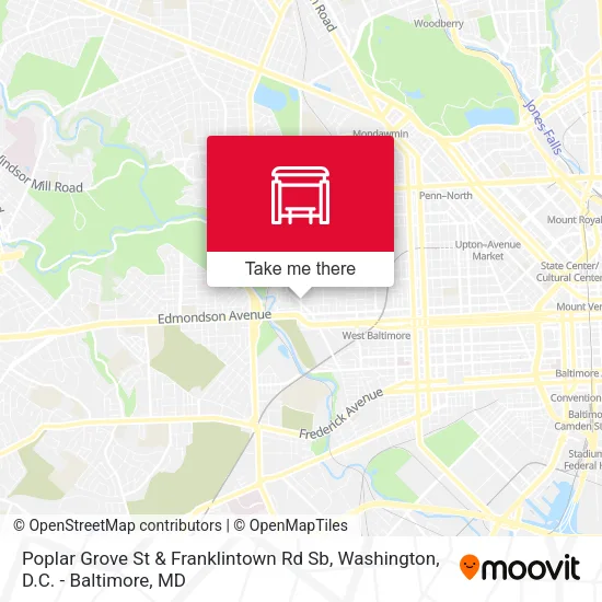 Poplar Grove St & Franklintown Rd Sb map