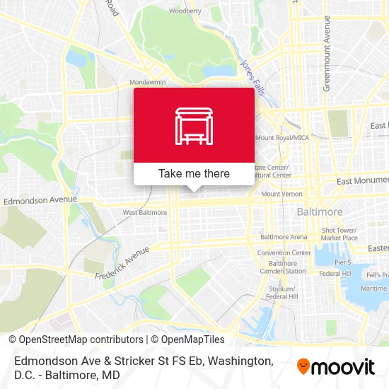 Edmondson Ave & Stricker St FS Eb map
