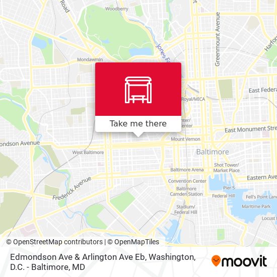 Mapa de Edmondson Ave & Arlington Ave Eb