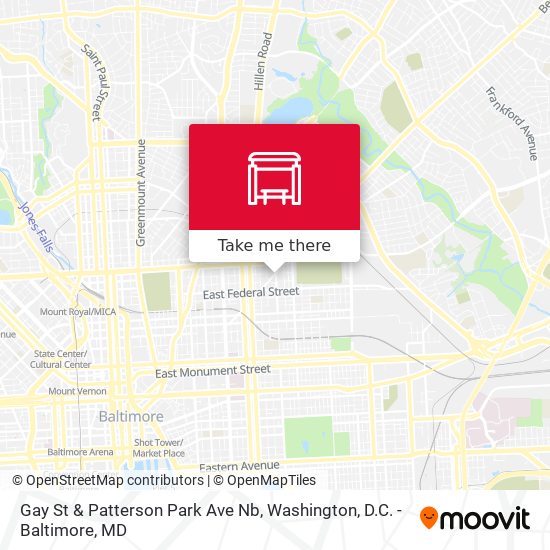 Gay St & Patterson Park Ave Nb map