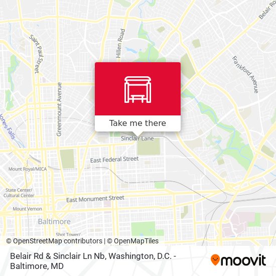 Belair Rd & Sinclair Ln Nb map