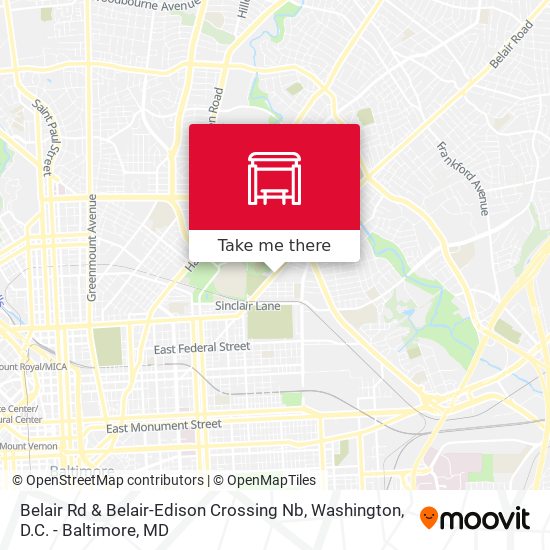 Belair Rd & Belair-Edison Crossing Nb map